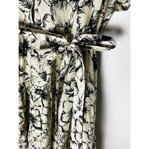 Mille Resort Womens Violetta Floral Ruffle Short Sleeve Tie Waist Mini Dress NWT - Picture 8 of 11